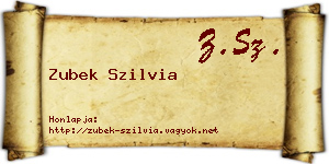 Zubek Szilvia névjegykártya