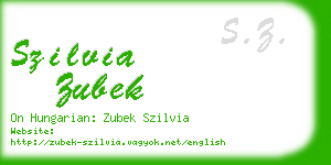 szilvia zubek business card